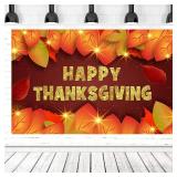 MEETSIOY Thanksgiving Leaves Backdrop Autumn Harvest Maple Leaf Photo Booth Gold Glitter Banner Props Theme Party Porch Decoration Studio Props 7x5ft RBJZSMT1