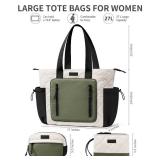Bagstellar Puffer Tote Bag for Women, Lightweight Puffy Work Laptop Handbag Teacher Nurse Quilted Shoulder School Daily Travel Gym Bag