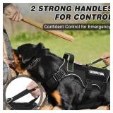 MOOGROU Tactical Service Dog Vest and Leash Set,Heavy Duty Harness with Metal Buckles for Large Dogs,Adjustable No Pull Pet Vest with 10 Patches,for Training Working Hiking,Black XL