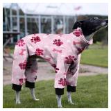 Cnkwei Dog Pajamas Medium Large Dog Paw Printed Greyhound Pajamas Jumpsuit Bodysuit