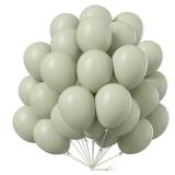 PartyWoo Sage Green Balloons 50pcs 12 Inch Boho Dusty Olive Green Latex Balloons for Birthday Baby Shower Graduation Engagement Wedding Dinosaur Jungle Golf Football Theme Party Decorations Green-F32