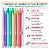 Loddie Doddie Retractable Colored Gel Pens - Pack of 18, 0.7 mm, Pastel - Smooth Glide Writing with Fine Tip Pens - For Bullet Journal Supplies & Planner Stencils - Pastel Palette & Fine Line Markers