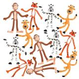 Rhode Island Novelty 4\" Bendable Zoo Animals | 12 Per Order