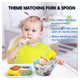 Thomas Transport Fans 5 Pcs Set Cartoon Durable Tableware Meal Dishes Mealtime Food Feeding Eating Set includes Dinner Serving Bowl Plate Cup with a Matching Spoon and Fork