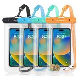 Waterproof Phone Pouch Bag - 8.5in Water Proof Cell Phone Case for Beach Travel Must Haves, Waterproof Phone Holder with Lanyard for iPhone 16 15 Pro Max Galaxy S24 Ultra Pixel 8 Pro,Cruise Essentials