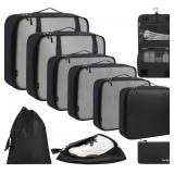 BAGAIL 10 Set Packing Cubes Various Sizes Packing Organizer for Travel Accessories Luggage Carry On Suitcase-Black