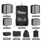 BAGAIL 10 Set Packing Cubes Various Sizes Packing Organizer for Travel Accessories Luggage Carry On Suitcase-Black