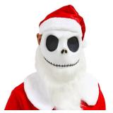 Christmas Santa Mask Halloween Cosplay Costume Mask The Skeleton White Beard Red Hat Nightmare Party Cosplay Props