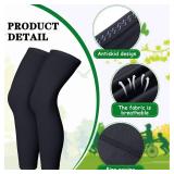 Skylety Compression Leg Sleeve Full Length Leg Sleeves Sports Cycling for Men Women, Running, Basketball(S,Black)
