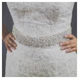 Pardecor Wedding Belt Rhinestone Belt Bridal Wedding Dress Sash Trim Rhinestone Applique Dress Belt Crystal Sash Accessories (327 Silver)