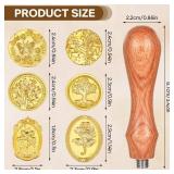 6 Pcs Wax Seal Stamp Set Floral Sealing Wax Stamp Botanical Flower Butterfly Wax Stamps Head Wooden Handle Vintage Wax Seal Mold for Wedding Greeting Cards Planner Journal Gift Letter Encapsulation