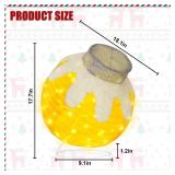 BRIGHTDECK Outdoor Christmas Ornaments, Lighted Pop-Up Outdoor Holiday Ball Decoration with 80 LED Lights, 8 Light Modes, Lighted Collapsible Holiday Decorations for Yard, Home (Yellow)