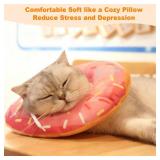 Cat Cone Collar Soft, Comfortable Cat Donut Collar After Surgery, Adjustable Elizabethan Recovery Collars & Cones to Stop Licking, Lightweight Neck Collar Soft Cone for Cats Kitten (Pink, Medium)