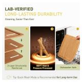 Lightweight Durable Bamboo Cutting Board with Non-Slip Feet, Reversible Wood Cutting Board with Juice Groove Easy to Store & Clean, Water-Resistant Ideal Kitchen Gift for Home Cooks