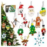 EIAVURPE Christmas Ornaments Building Set, 11-in-1 Christmas Tree, Wreath, Nutcracker, Gingerbread, Polar Bear, Snowflake, Reindeer, Santa, Stocking Stuffers Toy Gifts for Boys Girls Kids Ages 6+.
