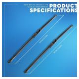 HEVLE Windshield Wiper Blades, Premium All-Season Windshield Wiper Blades, Wiper Blades Easy Install & Durable Stable Quiet Universal Car Accessories for Most Car