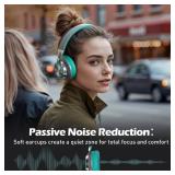 AILIHEN C8 Wired Headphones with Mic and Volume Control - Noise Isolating On-Ear Headphones, Folding Lightweight Corded 3.5mm Headset for Cellphones Tablets Chromebook Laptop Computer (Grey/Mint)