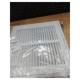 EZ-FLO 10 x 10 Inch (Duct Opening) Return Air Vent Cover for Wall or Ceiling, Solid Steel Return Air Filter Grille, HVAC Vent Cover, White, 61657