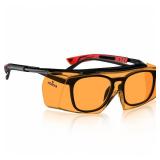 NoCry Blue Light Blocking Safety Glasses Over Eyeglasses with 100% UV Protection â UV Light Protection with Anti-Fog & Anti-Scratch Lenses; ANSI Z87.1 Certified â Adjustable Temples with Ant