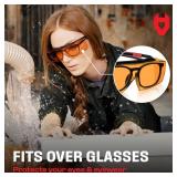 NoCry Blue Light Blocking Safety Glasses Over Eyeglasses with 100% UV Protection â UV Light Protection with Anti-Fog & Anti-Scratch Lenses; ANSI Z87.1 Certified â Adjustable Temples with Ant