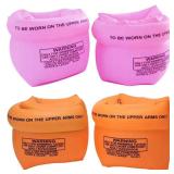 2-4 Pack Arm Floaties for Kids Adults, Pool Arm Floats, Inflatable Swim Ring, PVC Arm Floater Sleeves for Toddlers Children 3-5-6-12 Years (2 Pair-Pink+Orange)