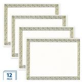Geographics Parchment Certificates, 8-1/2\" x 11\", Serpentine Gold Foil, Pack Of 12