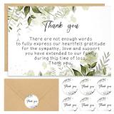 NLWELOA 50 Set Funeral Thank You Cards with Envelopes and Matching Seal Stickers,Thank You Sympathy Cards with Message,Bereavement Sympathy for Funeral Family Friends Loved Ones