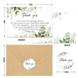 NLWELOA 50 Set Funeral Thank You Cards with Envelopes and Matching Seal Stickers,Thank You Sympathy Cards with Message,Bereavement Sympathy for Funeral Family Friends Loved Ones