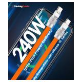 chubbycable Chubby 2.0 USB C 120W Fast Charging Cable Silicone Soft Durable USB C Cable Extra Thick Charger Cord Compatible with iPhone 17-15 Series iPad, Gray, USB-A to Type-C, 3.3FT