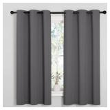 NICETOWN Thermal Insulated Grommet Blackout Curtains for Bedroom (2 Panels, W42 x L63 -Inch, Grey)