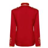 Men Prince Charming Costume Palace Prince Gold Embroidered Jacket Court Uniform Cosplay Prince Dress up Renaissance Medieval Royal Prince Outfit Military Blazers Prince Coats Halloween Costume Red M