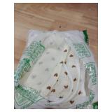 MUGVELL Muslin Nursing Covers for Breastfeeding, Arch Neckline Breast Feeding Covers for Women, Moms Privacy Breathable Summer Nursing Apron, 43.3\" x 25.6\" Soft Feeding Cover (Beige Sweet Khaki Hear