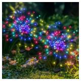PEVOROS Garden Decor Solar Lights Outdoor,120LED Waterproof Colorful Solar Garden Lights for Outdoor Decoration,Yard, Patio, Porch,Flower Pot,Pathway,Christmas (2Pack)