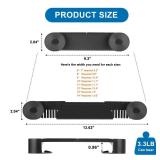 YONGAIJIA New Upgrade 4 Pack Adjustable Pot Lid Holder, Lid Organizer Fits 6\" to 14\" Lids, with Screw Hole Position and Sticky Wall Mounted Lid Storage Kitchen Cabinets, Cabinet Doors (Black)