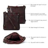 Leather Crossbody Bags for Women - Ladies Sling Handbags - Medium Cross body Purses Handbags - Purses For Women (Washed Brown)