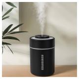 Portable Mini Humidifier, 180ml USB Cool Mist Small Humidifiers for Bedroom, Personal Desktop Humidification for Car Office Travel & Indoor Plants(Black)