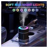 Portable Mini Humidifier, 180ml USB Cool Mist Small Humidifiers for Bedroom, Personal Desktop Humidification for Car Office Travel & Indoor Plants(Black)