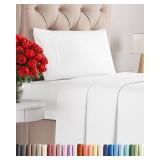 Twin Size 3 Piece Sheet Set - Comfy Breathable & Cooling Bed Sheets Set - Hotel Luxury Bedding for Women, Men, Kids, Teens, Boys & Girls - Deep Pockets, Ultra-Soft and Wrinkle Free - Oeko-Tex - White