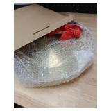 ZEAYEA 12.6 inch Gong Instrument, Chinese Traditional Percussion Instrument Copper Gong with Beater and Red Hanging Ribbon for Celebration, Party, Festivals