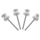 4Pcs Universal Baby Gate Threaded Spindle Rod, M8 (8mm) Replacement Bolt Part for Pet Pressure Mounted Safety Gates, Extra Long Baby Tension Gate Extender (White)