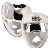 Field Hockey Face Mask Force Clear Transparent Penalty Short Corner Protection White Padding (Senior, White)
