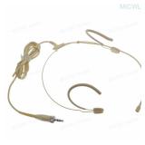 Beige SL6 Strong Cable Ear Hanging Headset Microphone for Sennheiser EW G3 G4 BeltPack Wireless System Omnidirectional Head Mic