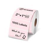 iEager 2x1 Inch Thermal Labels, Pink Rectangle Thermal Printer Stickers, Durable Shipping Label Printer Sticker for Barcode, Name, Address, 1000 Labels/Roll