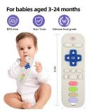 Chuya Silicone Baby Teether Toy TV Remote Control Shape Chew Toy for Babies 3+ Months, Teething Relief Baby Toys for Infants (White)