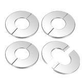 M METERXITY 4-Pack Wall Split Flange, for 1 Inch/25mm OD Pipe 304 Stainless Steel Escutcheon Plate Round Self-Adhesive Plumbing Cover Plates for Water Pipe/Faucet