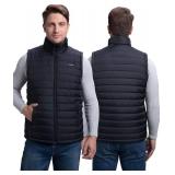 Soleilwear Mens Heated Vest with 12000mAh Battery, 9 Heated Zones Lightweight Rechargeable Vest for Camping Ski Outdoor