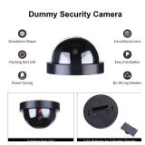 NONMON 4 Pack Dummy Fake Camera Security CCTV Dome Cameras with Flashing Red LED Light for Indoor Outdoor Home Business, Black