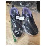 AOV Wide Walking Shoes for Women Arch Support Plantar Fasciitis Tennis Sneakers Wide Toe Box Orthotic Shoes Size 9 BlackPurple