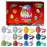 Advent Calendar 2025, 3D Printed Dragon Eggs with Dragon Inside, Christmas Gifts for Child, Fidget Toys for kids, 3D Printed Animals Collectibles for Adults Teens Kids