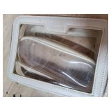 Soimeat Travel Clear Makeup Bag with Makeup Brush Bag, Leather Makeup Case Toiletry Bag, Portable Cosmetic Bag Case, Transparent Waterproof Cosmetic Organizer Storage Bag for Women, Medium, Off-White